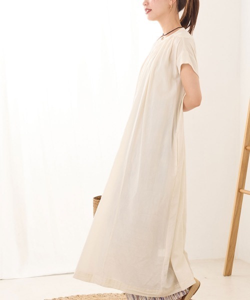 「OMNES」 ノースリーブワンピース FREE ホワイト レディース_画像3