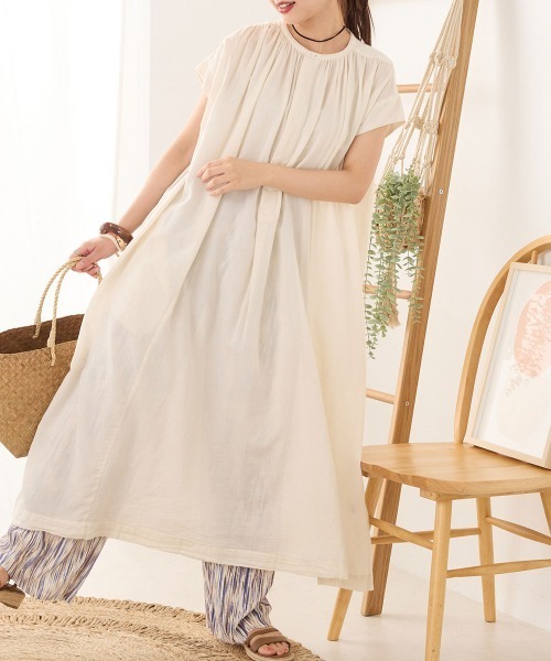 「OMNES」 ノースリーブワンピース FREE ホワイト レディース_画像6