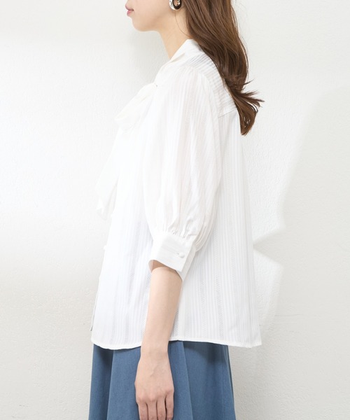 「natural couture」 7分袖ブラウス FREE ブルー レディース_画像5