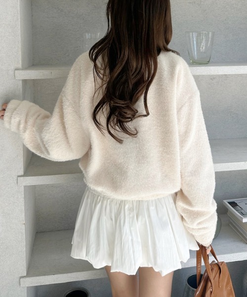 Ada. ブルゾン アウター シャギー ジップ スタンドカラー ブルゾン