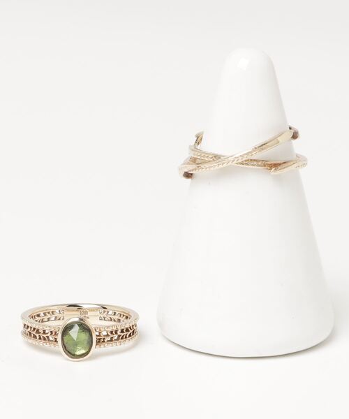 agete（アガット） トルマリン2連セットリング - ゴールド レディース