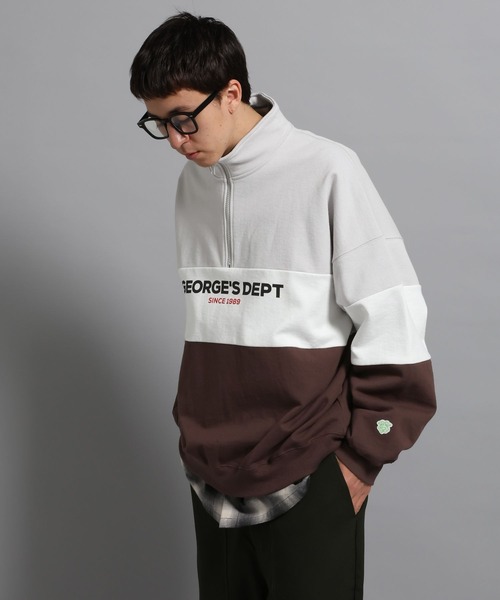 George's トレーナー スウェット 裏毛ハーフZIPプルオーバー メンズ