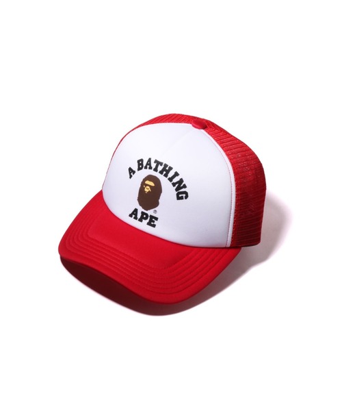 A BATHING APE（アベイシングエイプ） キャップ FREE レッド メンズ