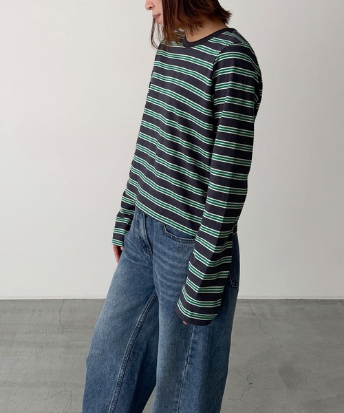 CANAL JEAN（キャナルジーン） tシャツ Lakey Park マルチボーダー 