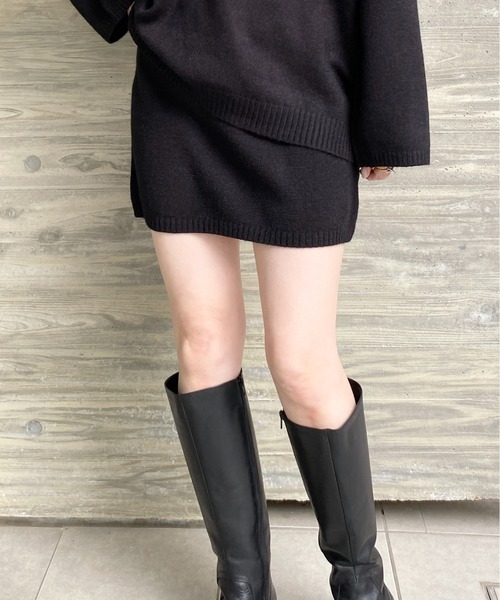 She's Closet スカート ハイウエストストレートタイトニットミニ