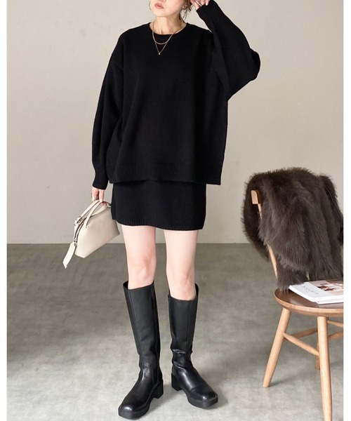 She's Closet スカート ハイウエストストレートタイトニットミニ