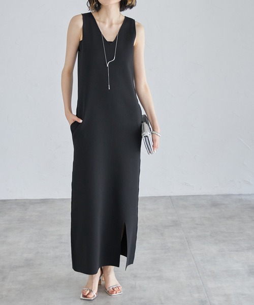 「each」 ノースリーブワンピース FREE ライトグレー レディース_画像5