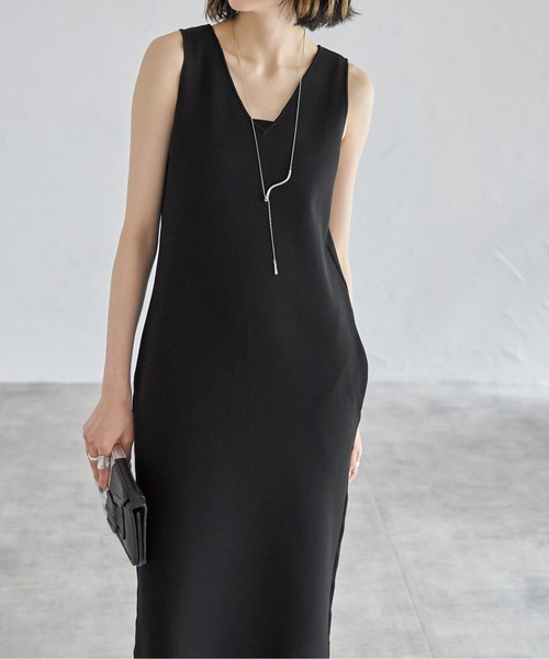 「each」 ノースリーブワンピース FREE ライトグレー レディース_画像7