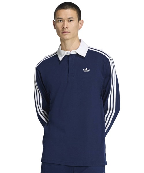 adidas（アディダス） ポロシャツ adidas 3-STRIPES RUGBY LONGSLEEVE