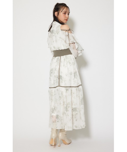 rienda（リエンダ） ワンピース フリルスリーブニットドッキングワンピ