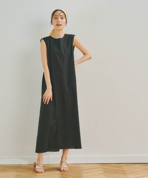 「Droite lautreamont」 ノースリーブワンピース M ネイビー レディース_画像4