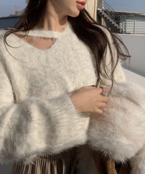 「LADY LIKE」 長袖ニット M ホワイト レディース_画像5