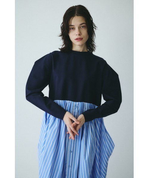 HeRIN.CYE ワンピース Docking shirt dress ドッキングシャツドレス