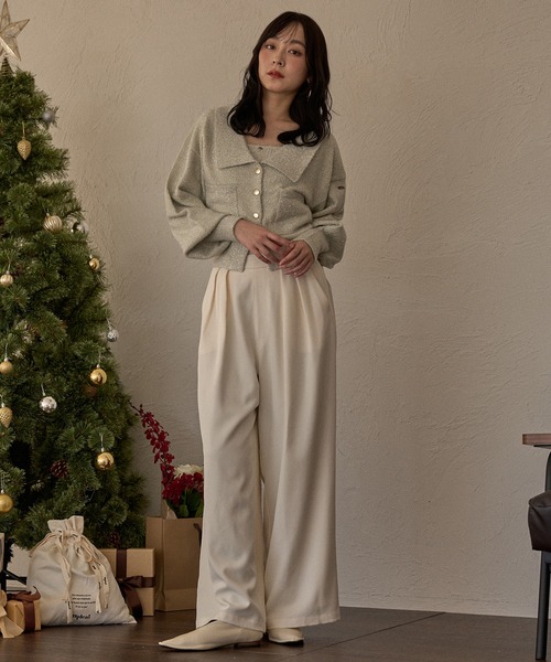 mideal グリッターニットカーディガン mideal（マイディール） カーディガン glitter knit ensemble