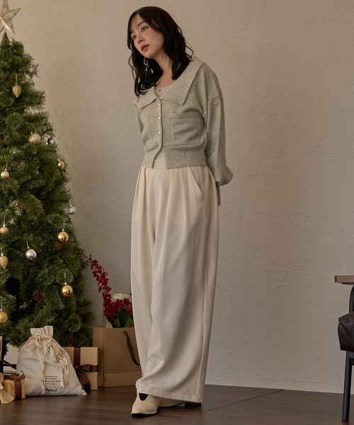 mideal（マイディール） カーディガン glitter knit ensemble
