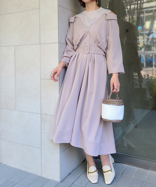 「12Twelve Agenda」 シャツワンピース M ブラウン レディース_画像9