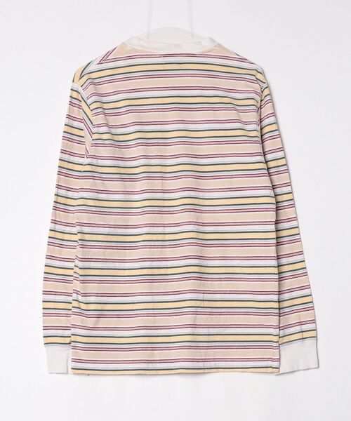 STUSSY（ステューシー） ボーダー柄長袖Tシャツ L ベージュ メンズ