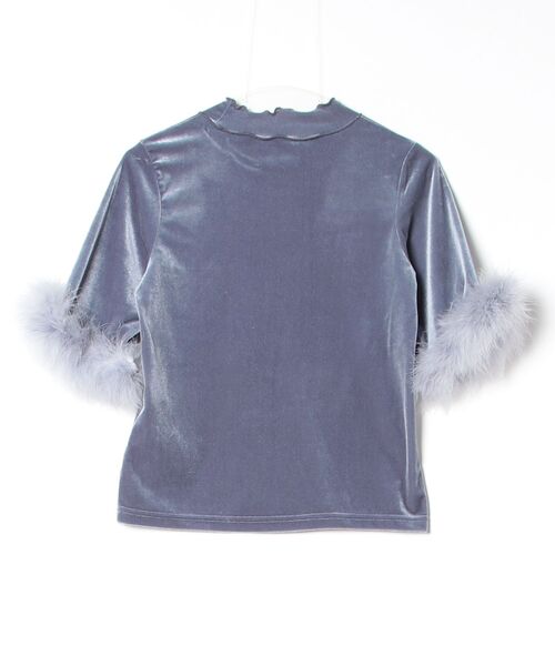 「lilLilly」 フリル7分袖カットソー FREE グレー レディース_画像2