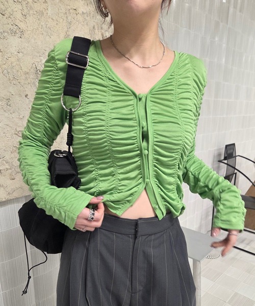 【AMERI】アメリヴィンテージ 2wayギャザーカットトップス Ameri（アメリ） tシャツ 2WAY GATHER CUT TOP レディース : ZOZOTOWN