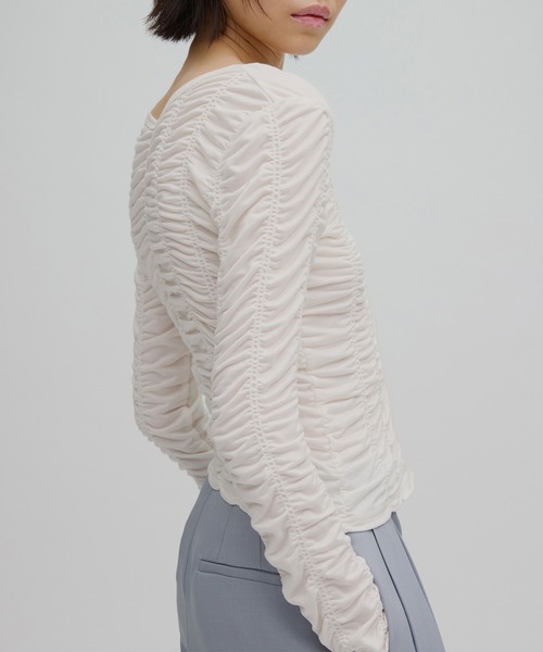 Ameri（アメリ） tシャツ 2WAY GATHER CUT TOP レディース : ZOZOTOWN