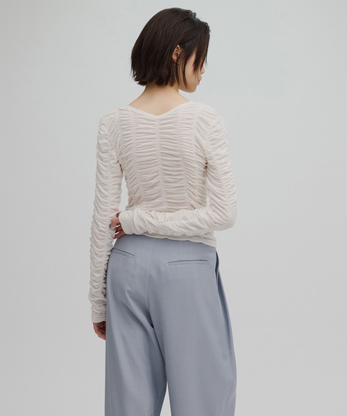 Ameri（アメリ） tシャツ 2WAY GATHER CUT TOP レディース : ZOZOTOWN