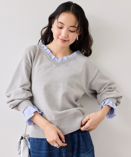 【Bさま専用】Bibiy. フリル付きニットセーター Fサイズ グレー Bibiy.|OFFICIAL ONLINE STORE