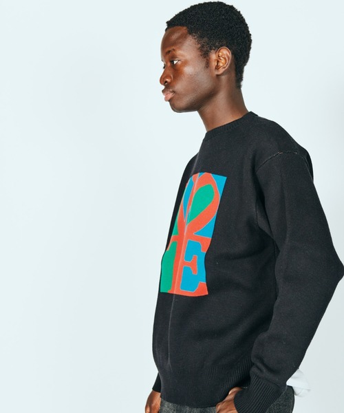 「THRIFTY LOOK」 長袖ニット LARGE ブラック メンズ_画像3