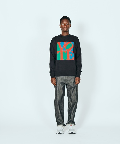 「THRIFTY LOOK」 長袖ニット LARGE ブラック メンズ_画像5