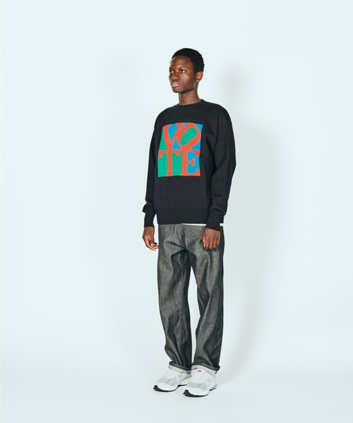 「THRIFTY LOOK」 長袖ニット LARGE ブラック メンズ_画像6