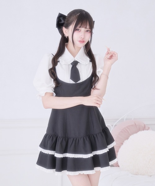 Palelfy パルエルフィー ネクタイ付きキャミワンピース ブラウスセット Pal elfy ワンピース ネクタイ付きキャミワンピース : ZOZOTOWN Yahoo