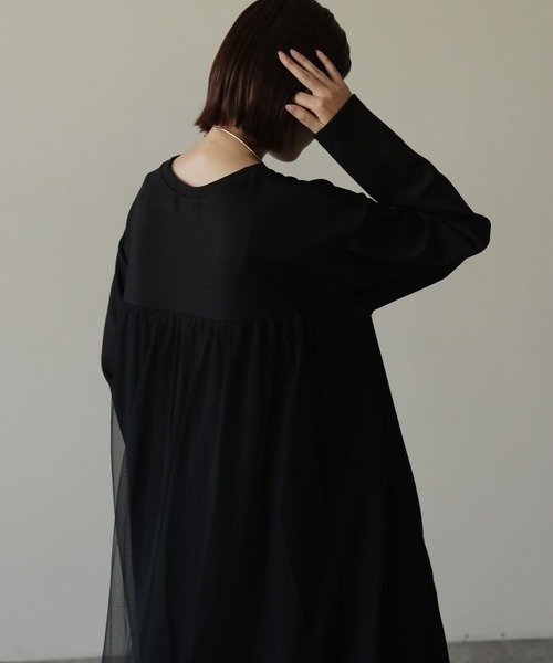 「HERENCIA」 長袖ワンピース MEDIUM ダークカーキ レディースの画像