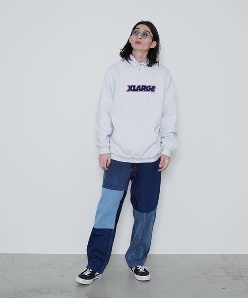 「XLARGE」 プルオーバーパーカー X-LARGE ブラック メンズ_画像3