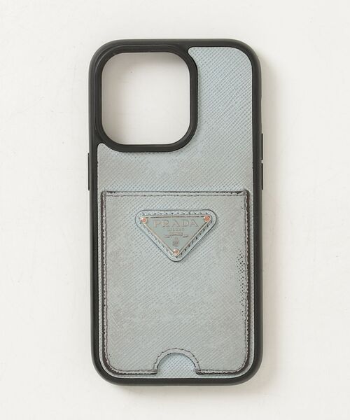 PRADA（プラダ） サフィアーノ 三角ロゴ iPhone ケース - ブルー