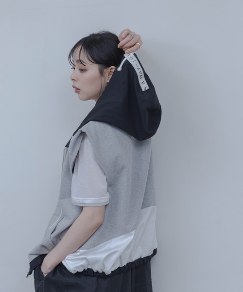 rnyroom テディベアベスト　ジレ　ホワイト　検yori 新品 yori チェックロングジレ 2022AW 先行 ロングジレ ジレ ベスト