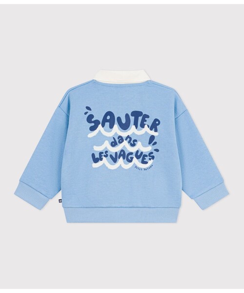 PETIT BATEAU（プチバトー） トレーナー 衿つきプリントスウェットプル