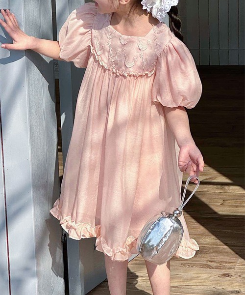 「aimoha」 「KIDS」半袖ワンピース 140 ピンク キッズ_画像5