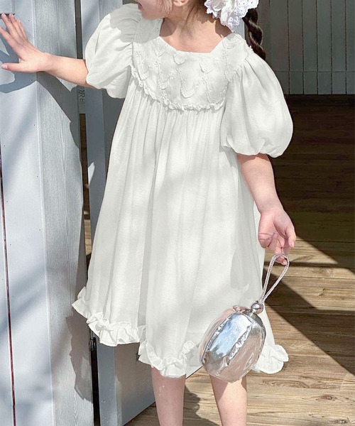 「aimoha」 「KIDS」半袖ワンピース 140 ピンク キッズ_画像7