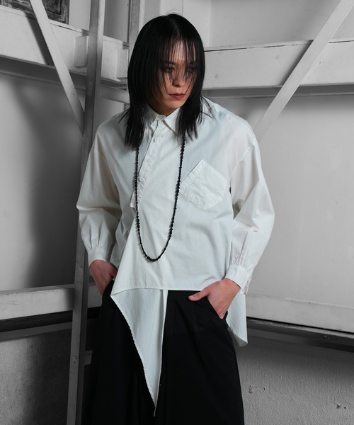 Ruze シャツ Asymmetry back slit fishtail shirt /アシンメトリー