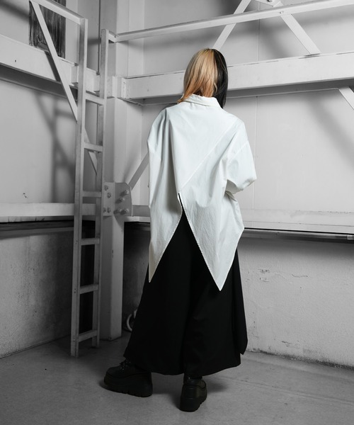 Ruze シャツ Asymmetry back slit fishtail shirt /アシンメトリー