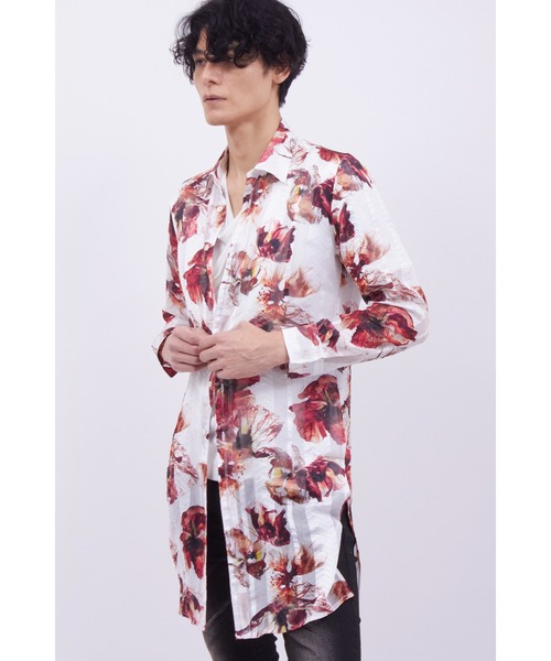 シャツ TORNADO MART∴バイブレーションフラワープリントロングシャツ メンズの画像