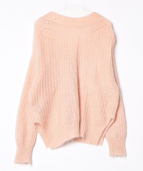 「MADEMOISELLE ROPE'」 ニットカーディガン 38 ピンク レディース_画像2