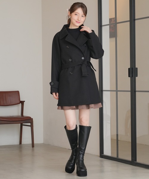 「ASTORIA ODIER」 トレンチコート MEDIUM チャコールグレー レディース_画像8