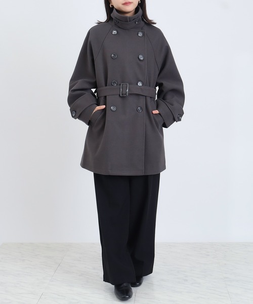 「ASTORIA ODIER」 トレンチコート MEDIUM チャコールグレー レディース_画像9