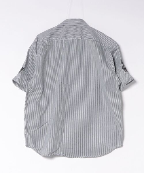 CORISCO（コリスコ） シャツ 半袖 ワッペン付きヒッコリー半袖シャツ