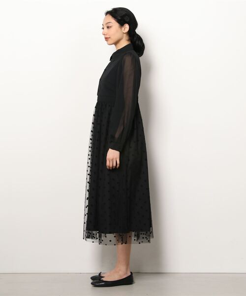 「CAROLINA GLASER」 シャツワンピース ONE SIZE ブラック レディース_画像3