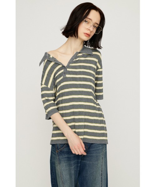 SLY（スライ） サマーニット ニット セーター HG KNIT COLLAR TOPS 