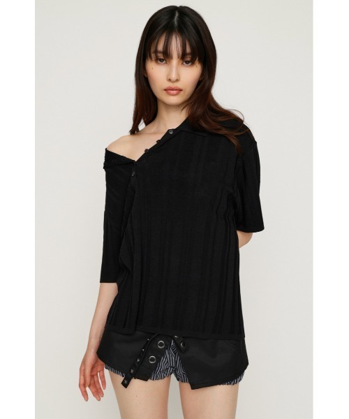 SLY（スライ） サマーニット ニット セーター HG KNIT COLLAR TOPS 
