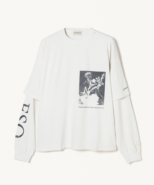 「FORSOMEONE」 長袖Tシャツ 46 オフホワイト メンズ_画像5