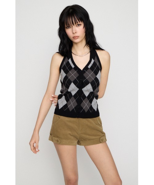 LAGUA GEM（ラグアジェム） ニット セーター ARGYLE HALTER NECK