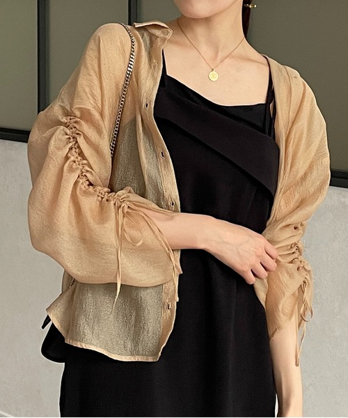 「Thevon」 長袖シャツ FREE ブラウン レディース_画像6